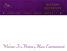 Tablet Screenshot of motionmusicentertainment.com